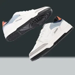 cruiser White Sneaker for Men | Lightweight & Comfortable | Stylish Lace-Up Casual Footwear with Cushioned Insole |Classic Canvas Sneakers for Effortless Style | Perfect for Versatile Outfits (2632) image 1