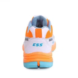 east star sports Zimba S24 Cricket Shoes, Unisex, Low-top, Orange and White, Rubber Cleats image 3