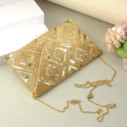 duchess Women's Hand Embroidered Envelope Clutch -Bridal Ethnic Traditional Casual Purse/Clutch/Handbag (23 L x 2.5 W x 13H cm) image 5