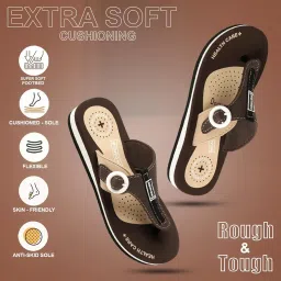 duosoft Health Care+ Orthopaedic Slippers with Extra Soft Cushioning, Anti-Skid Sole, Brown, Casual and Office Wear image 4