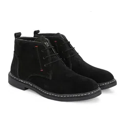 layasa Men Mid-Top Solid Suede Desert Boots image 2