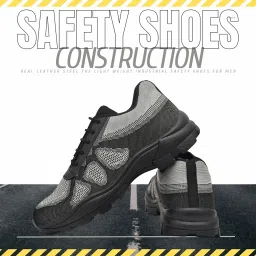 ratanic Mesh Steel Toe Industrial Safety Shoes for Man/Safety Shoes for Men Light Weight Construction, Outdoor 06 UK/India image 3