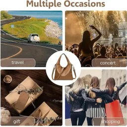 proarch Stylish Grained Textured Convertible Sling Bag Crossbody PU Leather Handbag Sling Crossbody Shoulder Bag, Portable Handbag Bag With Inner Padded Pocket & Adjustable Strap image 2