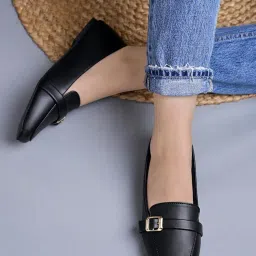 shoetopia Square Toe Buckle Detailed Bellies for Women & Girls image 1