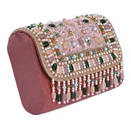 bagin enterprise Velvet SilK Stylish Unique Design Trendy Traditional Wedding Party Handheld Potli Bag For Women image 2