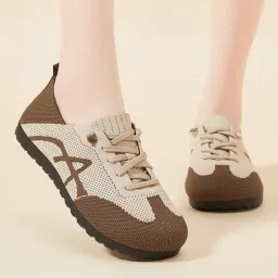 carl vinson 1Pcs Women’s Breathable German Training Shoes – Lightweight Woven Slip-On Mom Shoes for Spring image 3