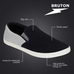 bruton FITMAN Loafers Sneakers Slip-on Shoes for Men-Grey image 2