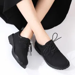 iuy Black Oxford Shoes for Women Leather Work Office Non Slip Dress Shoes Comfortable Shoes image 2