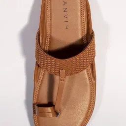 canvi - take change to make change CANVI Stylish | Fancy | Comfortable Kolhapuri Chappal Sandal Slipper for Men Stylish Faux Leather Men's Kolhapuri Slippers Thong Sandals for Men Stylish & Comfortable image 4