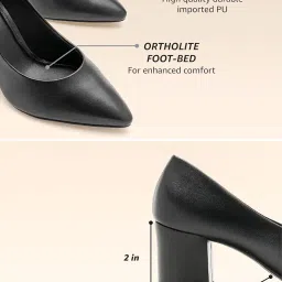 symbol premium Women's 'Desk to Dinner' Block Heel Pumps (Ortholite Insole|Stylish Heels) image 2