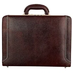 richsign leather accessories 20 litres 15.6 Inch Laptop Office Suitcase Briefcase Bags for Men (Natural-Brown) (Dimension - L-18 X H-12 X W- 4 Inch) Weight-1.5 KG / 1500 GR. image 1