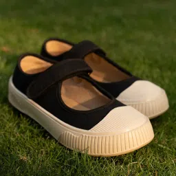 theater Jiro Women's Mary Jane Canvas Flats | Slip-On Round-Toe Shoes with Adjustable Strap | Comfortable & Lightweight | Formal & Casual Wear image 1