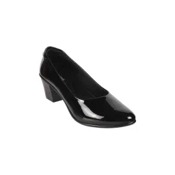 mochi Women's Glossy Mid Heel Formal Court Shoes image 2