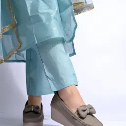 shoetopia Upper Bow Detailed Loafers for Women & Gilrs image 5