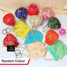trendifly Return Gift Potli bag for women bulk wholesale embroidery wedding bridal batua purse for guest gifting image 5