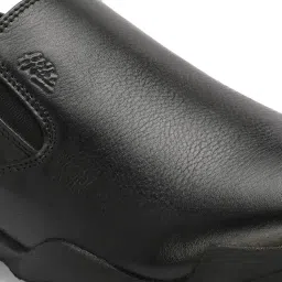hitz Men's Black Leather Casual Slip On Shoes image 2
