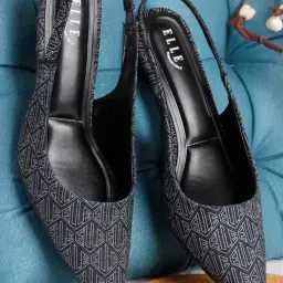 elle Women's Patterned Slingback Kitten Heel Pumps image 3