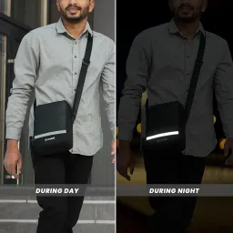 CRALOFT Premium Sling Bag for Men and Women, Small Passport Travel Bag with Water-resistant, and Small Sling Bag (Black) image 2