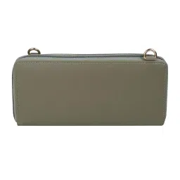 mochi Faux Leather Convenient Top Zip Closure Casual Wallet For Women image 2