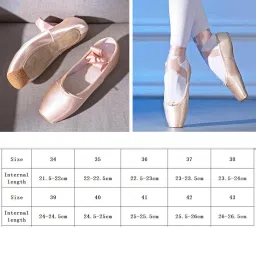 club bollywood Women Girl Ballet Dance Shoes Satin Pointe Suede Sole Yoga Shoe Dancewear 36'|Clothing, Shoes & Accessories | Dancewear | Dance Shoes | Ballet'|Ballet' image 5
