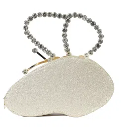 jasuniq Crystal Rhinestone Evening Clutch Purse, Gold Metallic with Diamond Trim, Luxury Party Handbag image 5