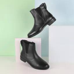 mochi Women Synthetic Leather Chelsea Boot image 1