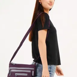 lasso Stylish Multi-Pocket Crossbody Waterproof Sling Bag For Women with Adjustable Strap | Stylish Latest Ladies one side bag and purse for women & girls | 5 L Capacity & 5 Multiple Pockets with Zip image 1