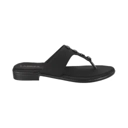 lazera Womens Effortless Flat Everyday Casual Chappal Black image 2
