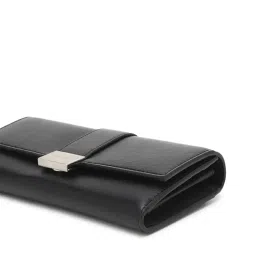 calvin klein Solid Black Pu Tri-Fold Wallet image 3