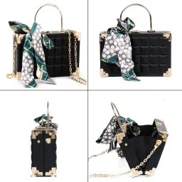 inovera (label) Evening Hand Clutches for Women, Girls, Ladies - Stylish Party Wedding Hand Clutch with Handle and Chain Strap image 2