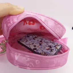 blue mongqi Cute Small Crossbody Bag Anime Cat Cartoon Pink Small Shoulder Bag For Girls Pink crossbody bag Cute Wrist Strap Keychains image 1