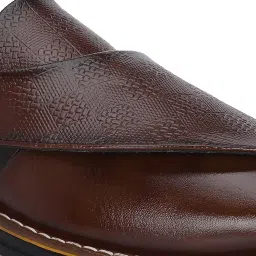 pos planet of shoes POS Men's Ethnic Synthetic Leather Peshawari Slip On Sandal | Shoes for Wedding|Party|Occasions|Fashion|Stylish|Outdoor|Lightweight|Shoes with TPR Sole image 2