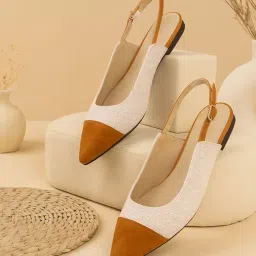 glematoz Women's Block Heel Bellies – Stylish & Comfortable Ballet Flats for Office Ethnic Party Block Heels Mules Sandals Classic Ballerina Flat Shoes image 3