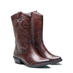 michael angelo Women's Cowboy Boots Pull On Cowgirl Boots Mid Calf Western Boots image 5