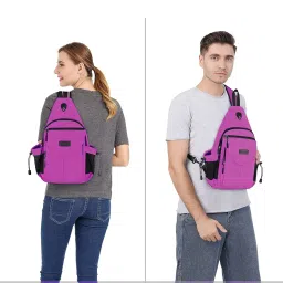 MOSISO Sling Backpack,Canvas Crossbody Hiking Daypack Bag with Anti-theft Pocket image 5