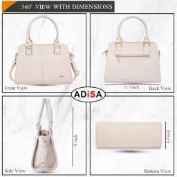 adisa gold square handbag shoulder bag for women and girls with sling belt (AD4081) image 1