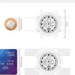 sylvi Analogue-Digital Luxury Black Dial Leather Strap Multi-Functional Casual Business Calendar Wrist Watch for Men and Boys, Pack of 1 - SY3022 image 4