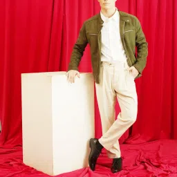 fausto Men's Patent Leather Shine Textured Pointed Toe Party Wedding Lace Up Derby Shoes image 1