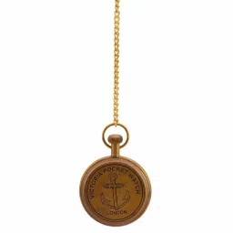 kartique Antique Style Brass Pocket Watch with Chain in Roman Numbers, Queen Victoria | Vintage Style Gandhi Watch image 3
