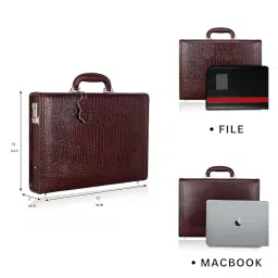 hyatt leather accessories 17 Inch Leather Briefcases for Men image 5