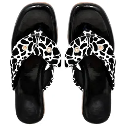 altek Women's Flats Antiskid Fashinable Daily Use Soft Cloth Rexine Velvet Durable Footwear Indoor Outdoor Chappal (13123) image 1