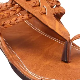 rajeraj Men's Ethnic Footwear/Kolhapuri Chappal/Stylish & Comfortable-Tan image 3