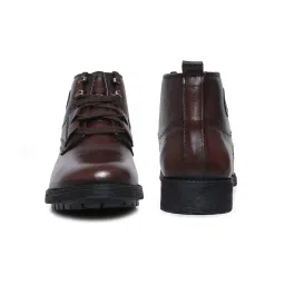 zoom shoes Zoom High Ankle Genuine Leather Shoes Boots for Men Formal Casual Branded A-4701 | Men's Ankle Boots With Laces | High Ankle Formal Shoes for Men Leather Boots Branded | 100% Pure Leather image 2