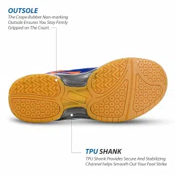 DSC Court 44 Badminton Shoes for Men and Boys with Natural Crape Rubber Non Marking Outsole image 1