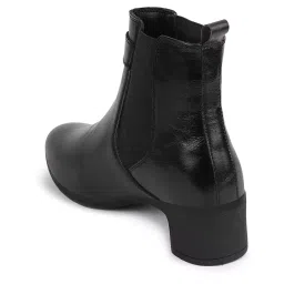 fausto Women's Flared Heel High Ankle Classic Winter Buckle Strap Chelsea Boots image 5