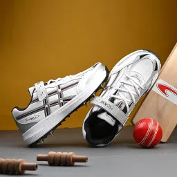 pro ase sport Pro ASE Lightweight Cricket Shoes - Durable & Comfortable | Ideal for Turf, Ground & Hard Surfaces | Allrounder Design with Metal Spikes, Velcro & Superior Grip | White, Blue, Green, Red image 4