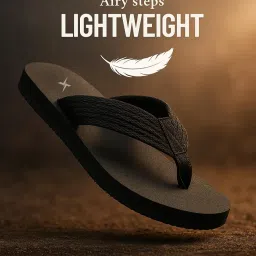 kraasa Men’s Flip Flops with Wide Fabric Straps | Lightweight Anti-Slip Slippers Casual Summer Sandals & Chappal image 1