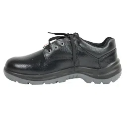 acme Safety Shoe S.T. PU Double Density - Low Ankle - Plain Black Apollo Leather -Orion image 2