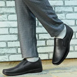 centrino Men's Formal Shoes | Handmade Stitch Formal Slip-On Shoes | Versatile Comfort and Quality | Perfect for Casual and Formal Wear | Premium Craftsmanship, Simple Yet Elegant Design (8620) image 1