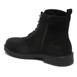 teakwood leathers Men's Leather Lace-up Chelsea Boot for Men, Round Toe, Blocked Heel, Textured Pattern TPR Outsole with Side Zipper | T_SH_TW_27 image 4